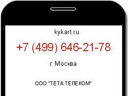 Информация о номере телефона +7 (499) 646-21-78: регион, оператор