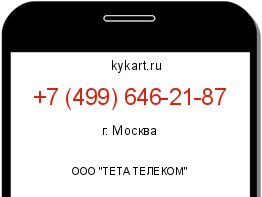 Информация о номере телефона +7 (499) 646-21-87: регион, оператор