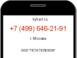 Информация о номере телефона +7 (499) 646-21-91: регион, оператор