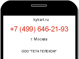 Информация о номере телефона +7 (499) 646-21-93: регион, оператор