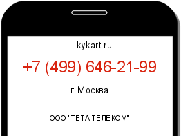 Информация о номере телефона +7 (499) 646-21-99: регион, оператор