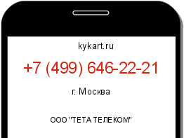 Информация о номере телефона +7 (499) 646-22-21: регион, оператор
