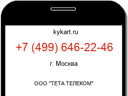 Информация о номере телефона +7 (499) 646-22-46: регион, оператор