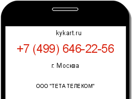 Информация о номере телефона +7 (499) 646-22-56: регион, оператор