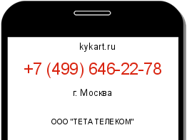 Информация о номере телефона +7 (499) 646-22-78: регион, оператор