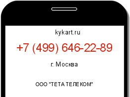 Информация о номере телефона +7 (499) 646-22-89: регион, оператор