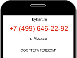 Информация о номере телефона +7 (499) 646-22-92: регион, оператор