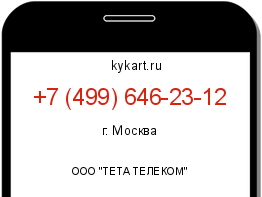 Информация о номере телефона +7 (499) 646-23-12: регион, оператор