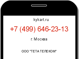 Информация о номере телефона +7 (499) 646-23-13: регион, оператор