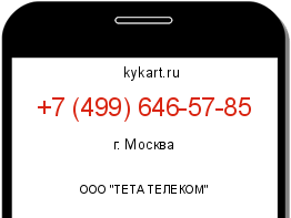 Информация о номере телефона +7 (499) 646-57-85: регион, оператор