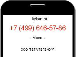 Информация о номере телефона +7 (499) 646-57-86: регион, оператор