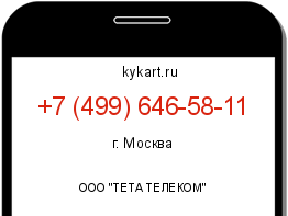 Информация о номере телефона +7 (499) 646-58-11: регион, оператор