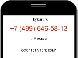 Информация о номере телефона +7 (499) 646-58-13: регион, оператор