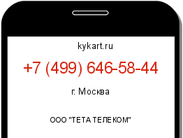 Информация о номере телефона +7 (499) 646-58-44: регион, оператор