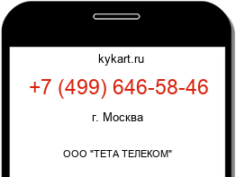 Информация о номере телефона +7 (499) 646-58-46: регион, оператор