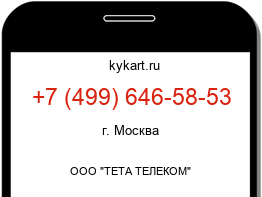 Информация о номере телефона +7 (499) 646-58-53: регион, оператор