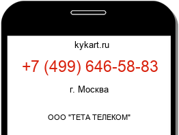Информация о номере телефона +7 (499) 646-58-83: регион, оператор