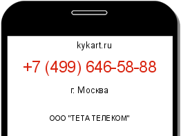 Информация о номере телефона +7 (499) 646-58-88: регион, оператор