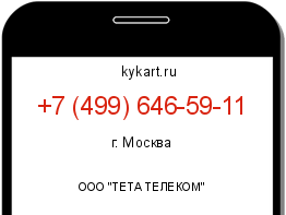 Информация о номере телефона +7 (499) 646-59-11: регион, оператор