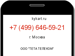 Информация о номере телефона +7 (499) 646-59-21: регион, оператор