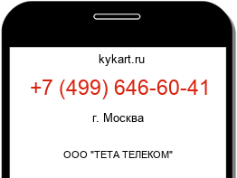 Информация о номере телефона +7 (499) 646-60-41: регион, оператор