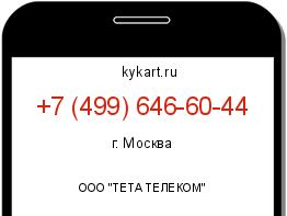 Информация о номере телефона +7 (499) 646-60-44: регион, оператор