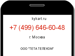 Информация о номере телефона +7 (499) 646-60-48: регион, оператор