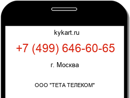 Информация о номере телефона +7 (499) 646-60-65: регион, оператор