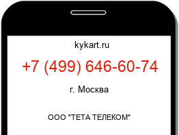 Информация о номере телефона +7 (499) 646-60-74: регион, оператор