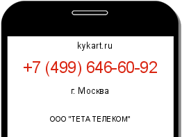 Информация о номере телефона +7 (499) 646-60-92: регион, оператор