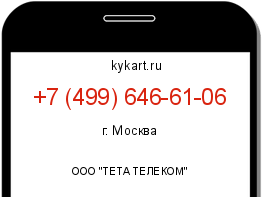 Информация о номере телефона +7 (499) 646-61-06: регион, оператор