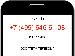 Информация о номере телефона +7 (499) 646-61-08: регион, оператор