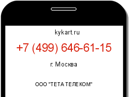 Информация о номере телефона +7 (499) 646-61-15: регион, оператор