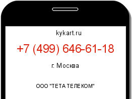 Информация о номере телефона +7 (499) 646-61-18: регион, оператор