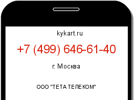 Информация о номере телефона +7 (499) 646-61-40: регион, оператор