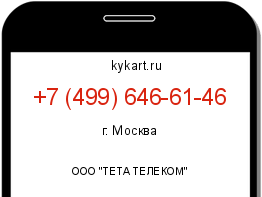Информация о номере телефона +7 (499) 646-61-46: регион, оператор