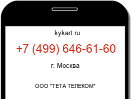 Информация о номере телефона +7 (499) 646-61-60: регион, оператор