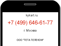 Информация о номере телефона +7 (499) 646-61-77: регион, оператор