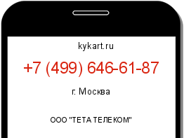 Информация о номере телефона +7 (499) 646-61-87: регион, оператор