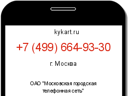 Информация о номере телефона +7 (499) 664-93-30: регион, оператор
