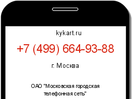 Информация о номере телефона +7 (499) 664-93-88: регион, оператор