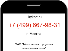 Информация о номере телефона +7 (499) 667-98-31: регион, оператор