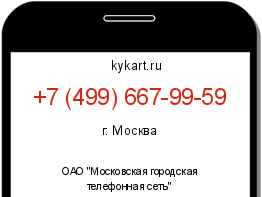Информация о номере телефона +7 (499) 667-99-59: регион, оператор