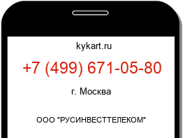Информация о номере телефона +7 (499) 671-05-80: регион, оператор
