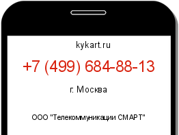 Информация о номере телефона +7 (499) 684-88-13: регион, оператор