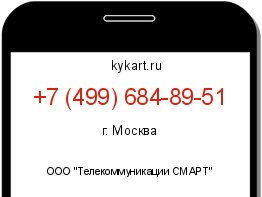 Информация о номере телефона +7 (499) 684-89-51: регион, оператор