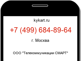 Информация о номере телефона +7 (499) 684-89-64: регион, оператор