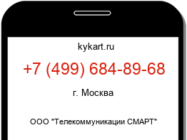 Информация о номере телефона +7 (499) 684-89-68: регион, оператор