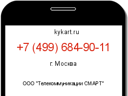 Информация о номере телефона +7 (499) 684-90-11: регион, оператор