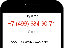 Информация о номере телефона +7 (499) 684-90-71: регион, оператор